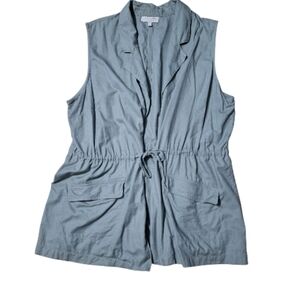 Talbots Utility Granola Girl Vest size 3X sage green Pockets Casual Plus